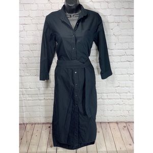 GAP Black Denim Long Sleeve Maxi Shirt Dress SZ XS